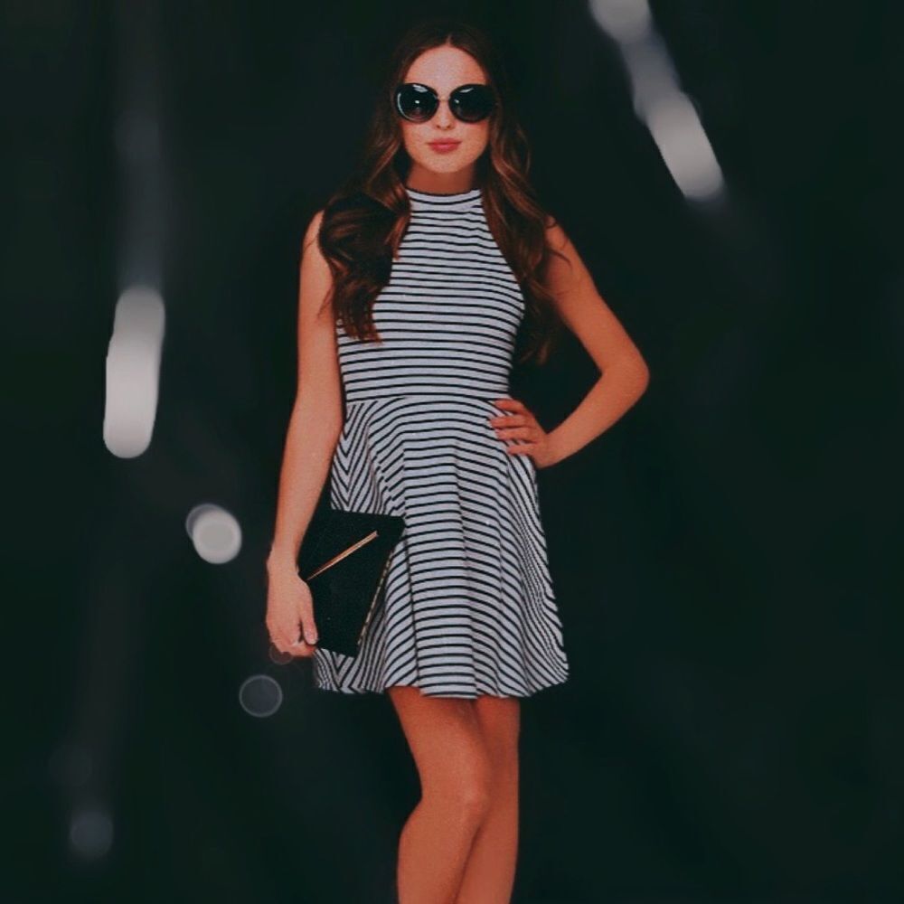 See You Monday Sleeveless Stripe Dress